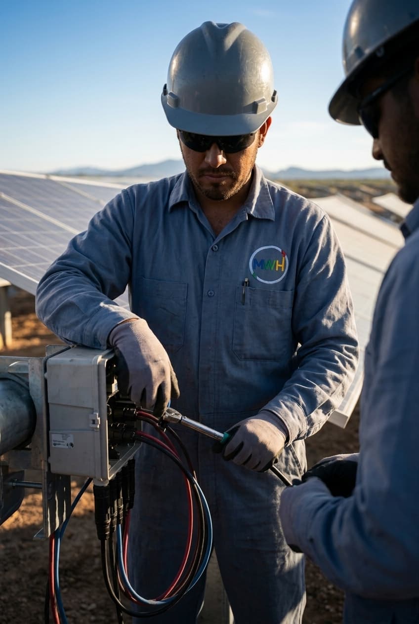 MWH team working on solar installation
