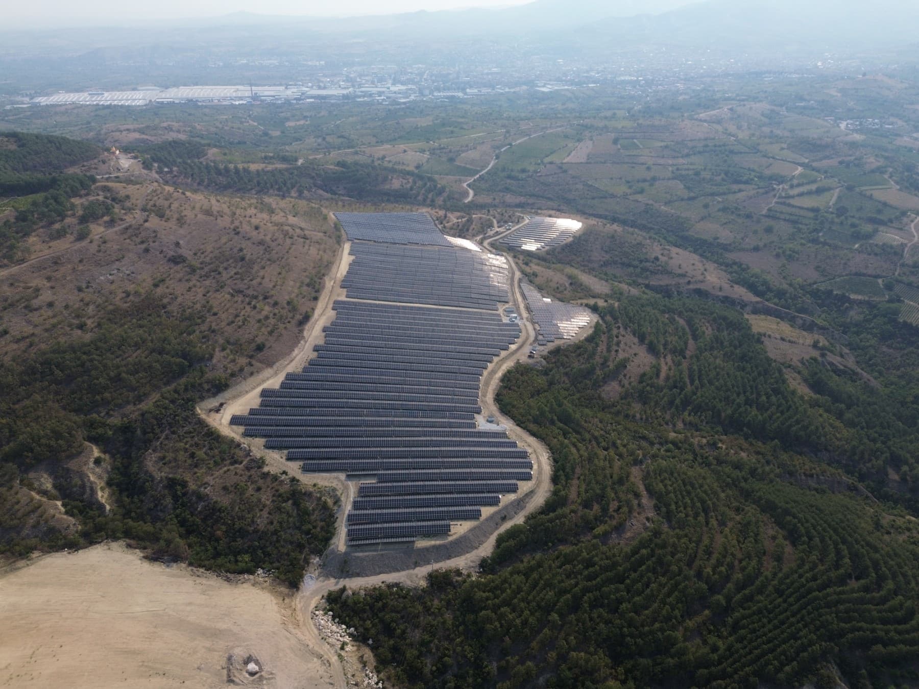 Aerial view of PV Ljubas 3 solar plant